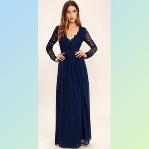 Lulu's Awaken My Love Dress in Navy Blue